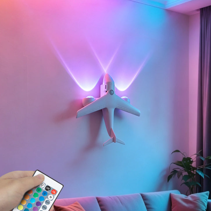 Motion-Sensor Airplane Night Light — Rechargeable Human-Sensing Lamp with 3-Color Dimming for Kids & Bedroom