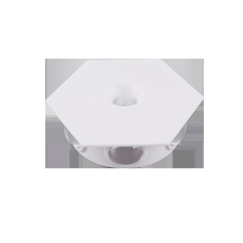 Hexagonal motion-sensor wall lamp RGB glow